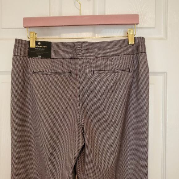Worthington Modern Fit Straight-leg Black Houndstooth Pants Size 8 - Picture 4 of 12